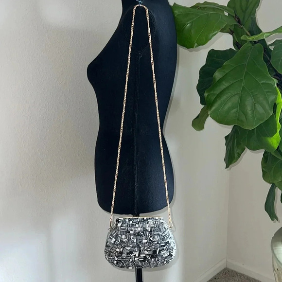RAMLA Black and White Mosaic Handmade
Shoulder Crossbody Bag Clutch - Picture 10 of 14